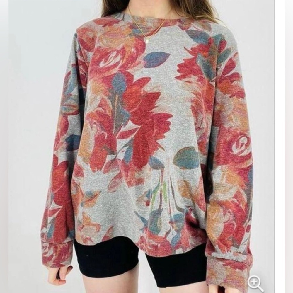 Anthropologie Floral Sweatshirt - Multicolor